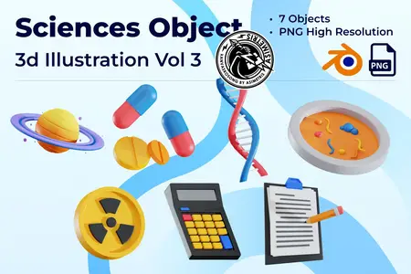 EE - Science Chemistry Objects 3D Illustration FKV3LRQ