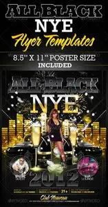 GraphicRiver All Black NYE Flyer Templates