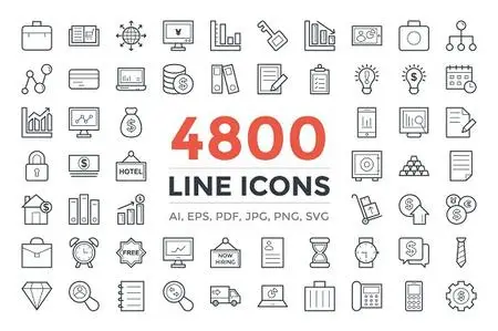 CM - 4800 Line Icons Pack 2201182