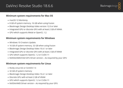 Blackmagic Design DaVinci Resolve Studio 18.6.6 macOs