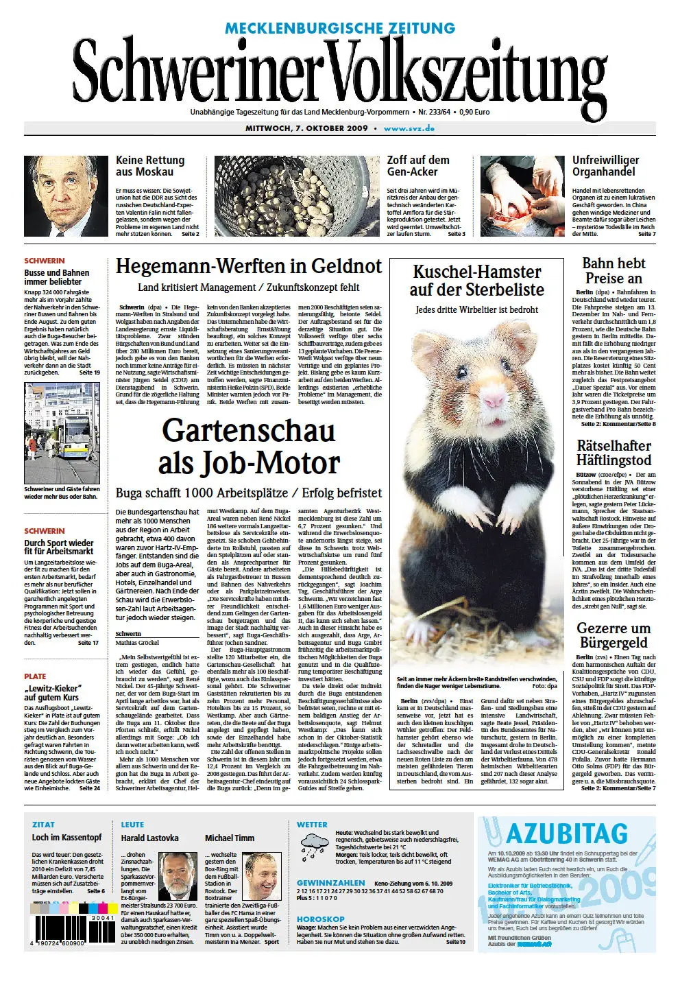 Schweriner Volkszeitung 07.10.2009