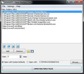 VovSoft Open Multiple Files 2.1