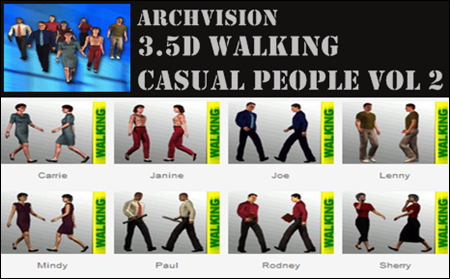 Archvision RPC – 3.5d walking casual people vol. 2