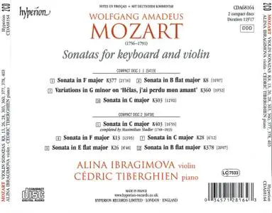 Alina Ibragimova, Cédric Tiberghien - Mozart: Violin Sonatas Nos. 3, 8, 11, 13, 20, 25, 26, 30; Variations in G minor (2017)