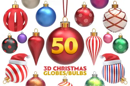 Christmas Globes Pack - 3D PNG