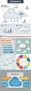 Vectors - Clouds Infographic Backgrounds 16