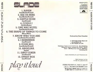 Slade - Play It Loud (1970) [1992, Japan 1st Press, POCP-2173]