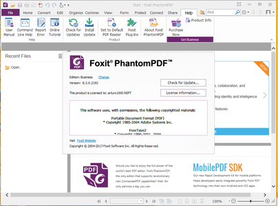 Foxit PhantomPDF Business 8.2.0.2192 Multilingual Portable