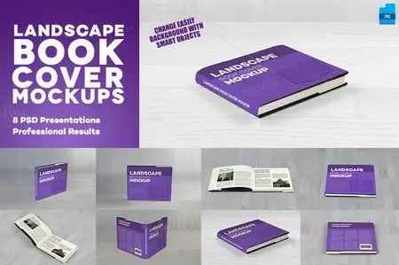CreativeMarket - Landscape Book Cover Mockups