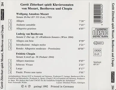 Gerrit Zitterbart - Gerrit Zitterbart spielt Mozart, Beethoven und Chopin (1992, Gutingi [Tacet] # 204) [RE-UP]