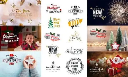 10 New Year Overlays PSD Templates