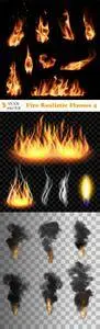 Vectors - Fire Realistic Flames 4