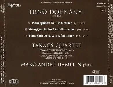 Takács Quartet, Marc-André Hamelin - Ernö Dohnányi: Piano Quintets, String Quartet No.2 (2019)