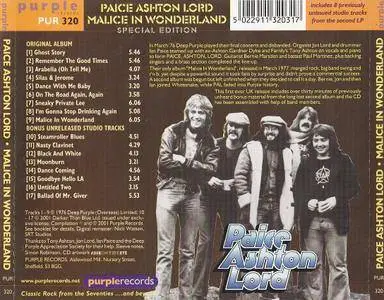 Paice Ashton Lord - Malice In Wonderland (1976) Special Edition 2001