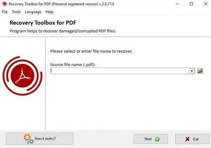 Recovery Toolbox for PDF 2.8.17.0 DC 19.06.2018 Multilingual