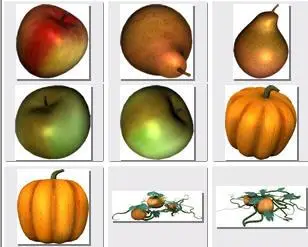 Photoshop's Templates - Autumn: Fruits and Vegetables 