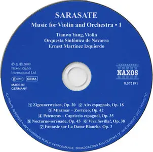Sarasate - Tianwa Yang - Music For Violin And Orchestra Vol. 1 (2009)