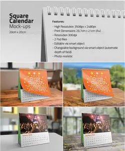 GraphicRiver - Square Desk Calendar Mock-ups