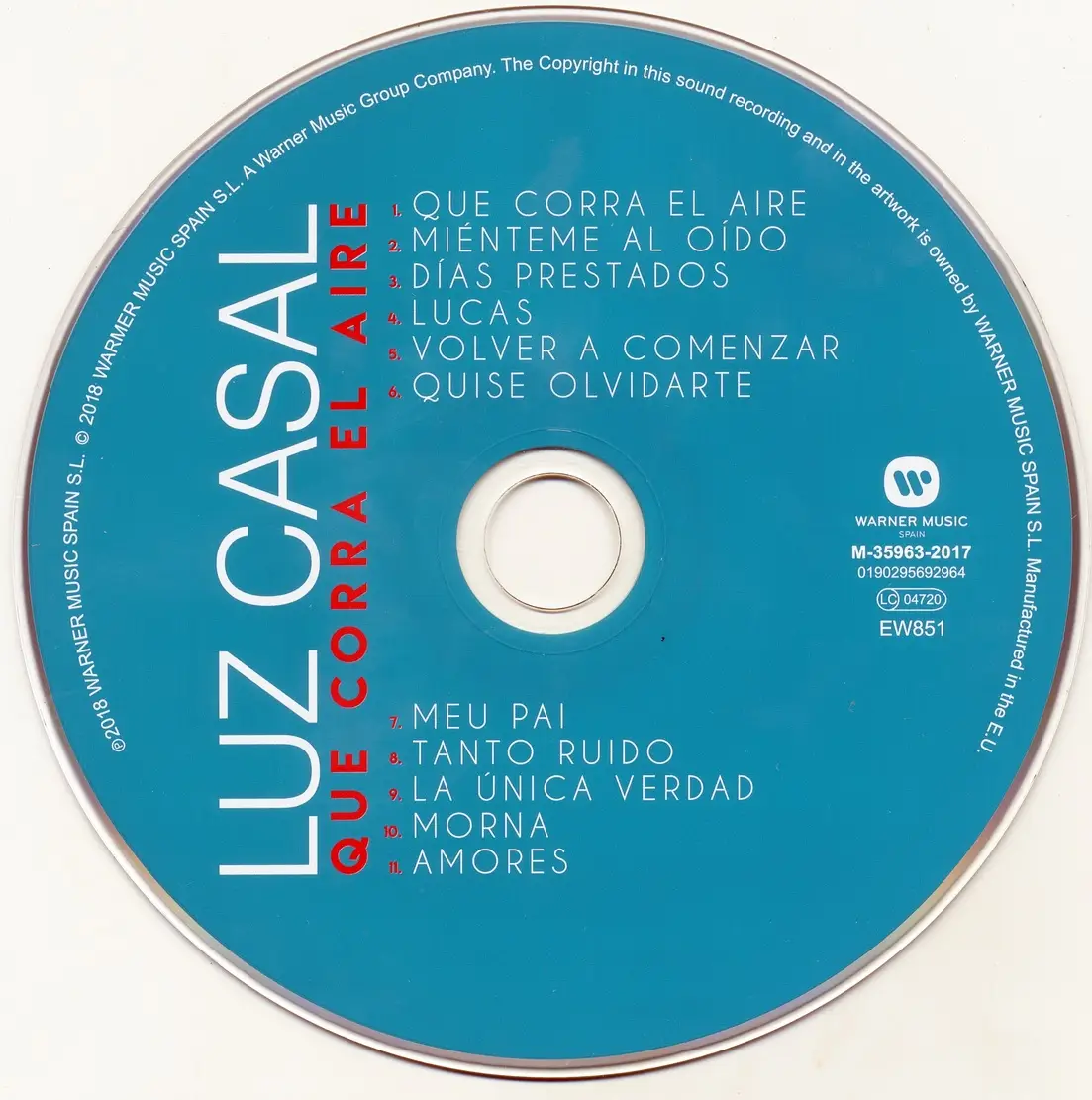 Luz Casal - Que Corra El Aire (2018) {Warner Music Spain 0190295692964}