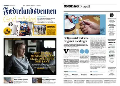 Fædrelandsvennen – 17. april 2019