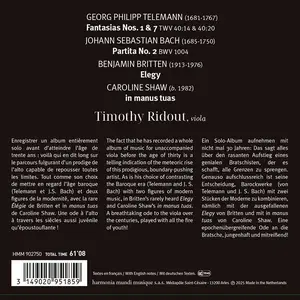 Timothy Ridout - Telemann, Bach, Britten, Shaw (2025)