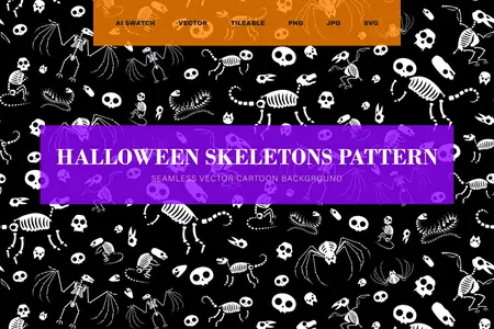 EE - Halloween Skeletons Pattern 5UY4Z8C