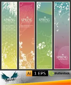 Set of delicate asia-style banners