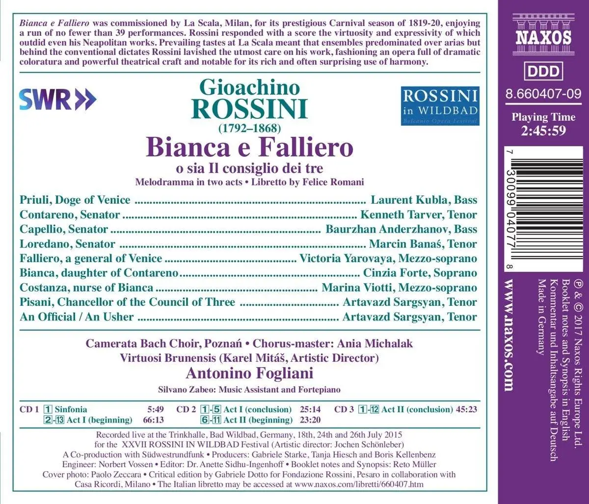 Kenneth Tarver - Rossini: Bianca e Falliero (2017) .