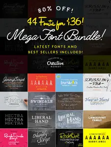 CreativeMarket - Mega Font Bundle!