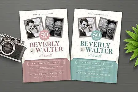 Vintage Wedding Anniversary Invitation