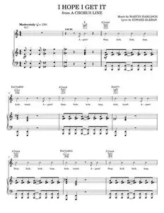I Hope I Get It - A Chorus Line Musical, Marvin Hamlisch (Piano-Vocal-Guitar)