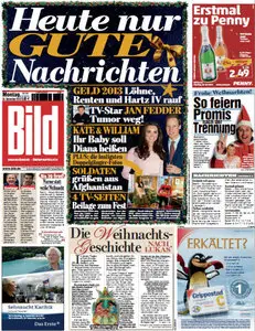Bild Zeitung vom 24 Dezember 2012