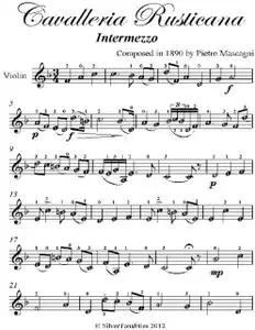 «Cavalleria Rusticana Easy Violin Sheet Music» by Pietro Mascagni