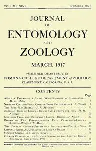 «Journal of Entomology and Zoology, Vol. 09, No. 1, March 1917» by Various