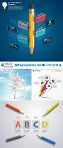 Vectors - Infographics with Pencils 5