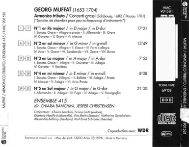 Georg Muffat - Ensemble 415 / Banchini - Armonico Tributo (1996, Harmonia Mundi # HMC 901581)