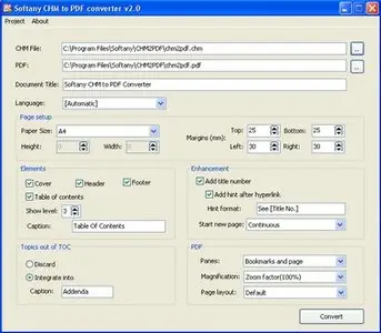 Softany CHM/DOC to PDF Converter v2.0 