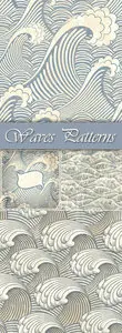 Waves Seamless Patterns Vector