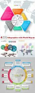 Vectors - Infographics with World Map 55
