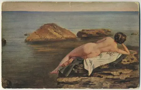 Antique postcards: a female image