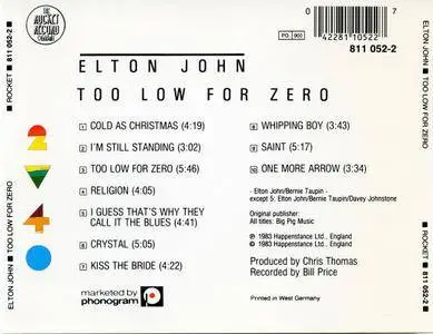 Elton John - Too Low for Zero (1983) [Rocket 811 052-2, Germany] Re-up
