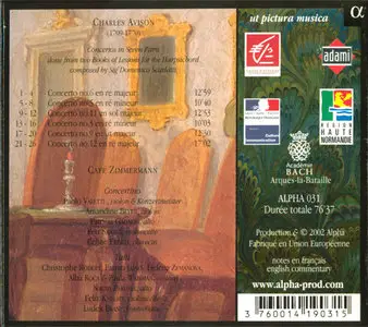 Avison - Cafe Zimmermann / Pablo Valetti - Concertos in Seven Parts done from the Lessons of Domenico Scarlatti (2004)