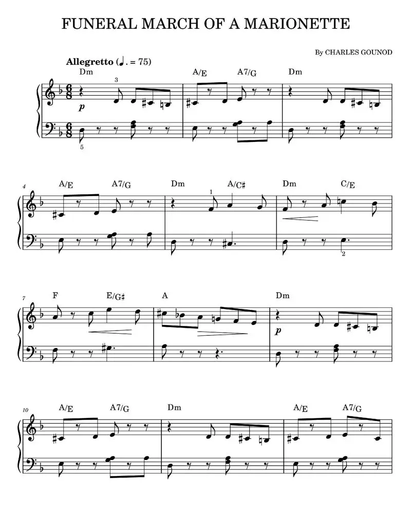 Funeral March of a Charles Gounod (Easy Piano) / AvaxHome