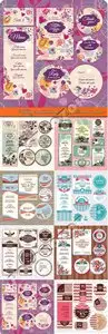 Wedding invitation postcard CD cover vector 5