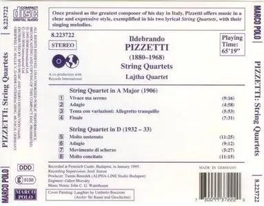 Ildebrando Pizzetti - String Quartets (1995)