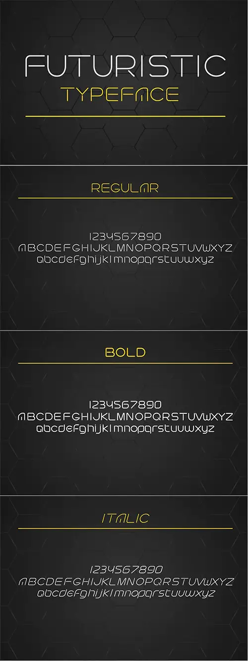 Futuristic linear style typeface. 1919250