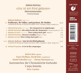 Peter Gortner, Kammerchor der Christuskirche Karlsruhe, L'arpa festante - Johann Kuhnau: "Uns ist ein Kind geboren" (2024)