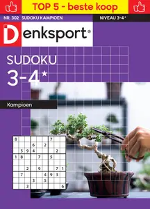 Denksport Sudoku 3-4 kampioen N.302 - 1 Oktober 2024