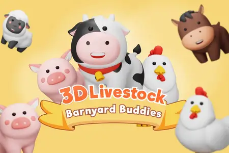 EE - Farmy  Livestock 3D Icon Set XKBWKCA