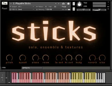 Pssst Instruments Sticks: Solo Ensemble & Textures KONTAKT
